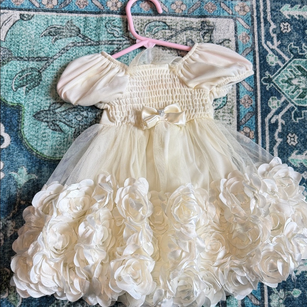 Ivory Floral Tulle Baby Dress